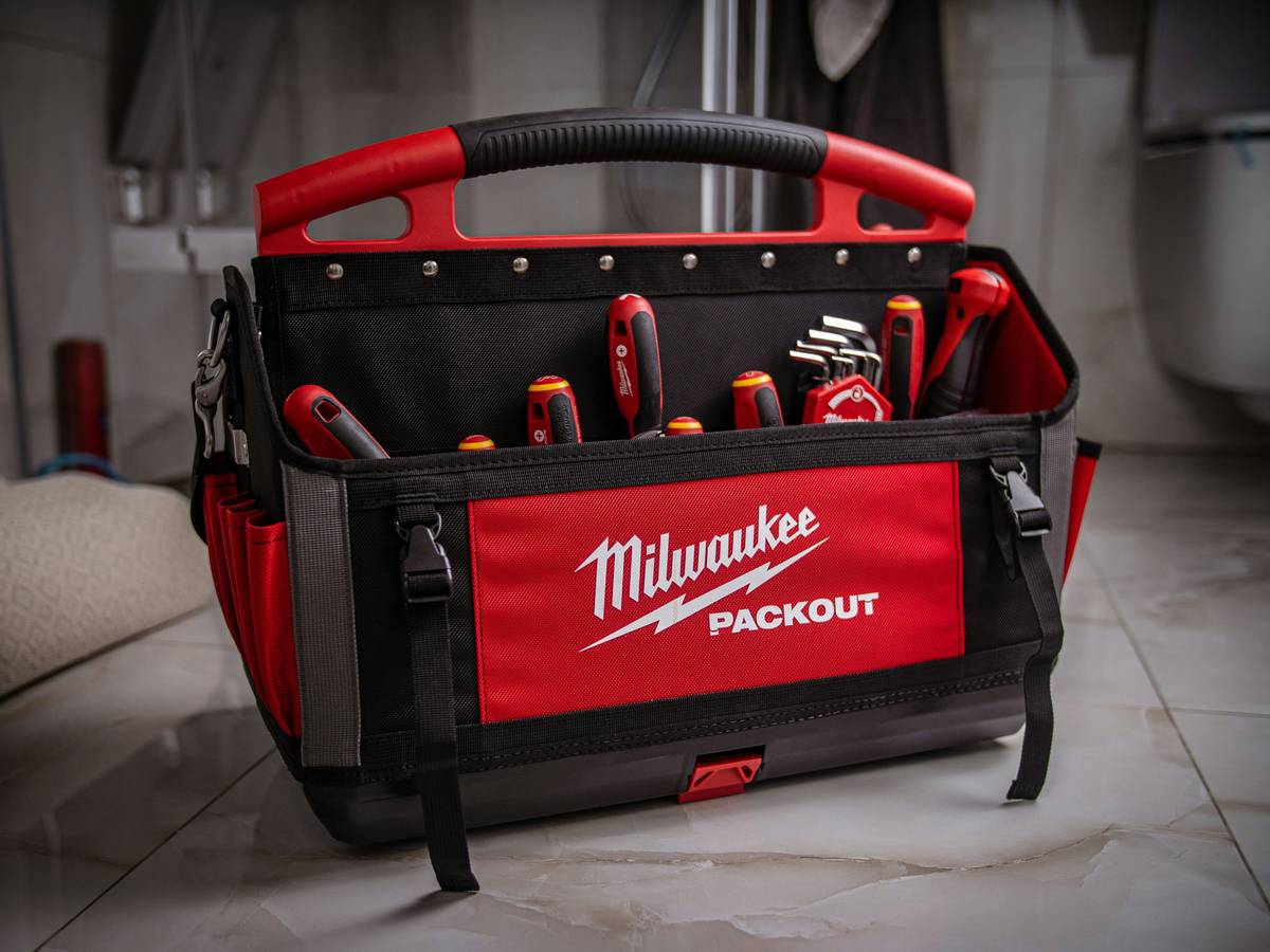 Modular storage box for drill bits with labeled slots and clear lid